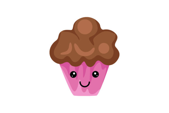 Amazing Pretty Chocolate Cupcake Kawaii Graphics
