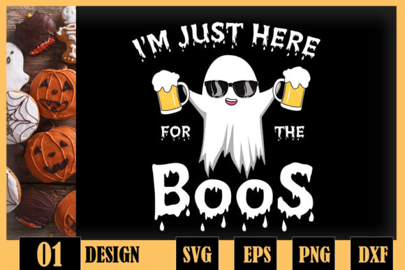 Beer Halloween Im Just Here for the Boos Graphics