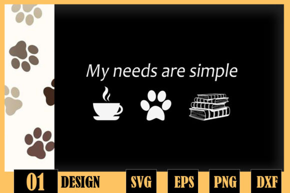 Book Coffee Dog Book Lover Dog Paw Graphics