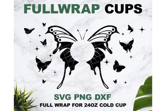 Butterfly 24 Oz Starbucks Cup: Graphics and Print Templates