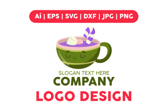 Christmas Logo Cup Purple Green Graphics