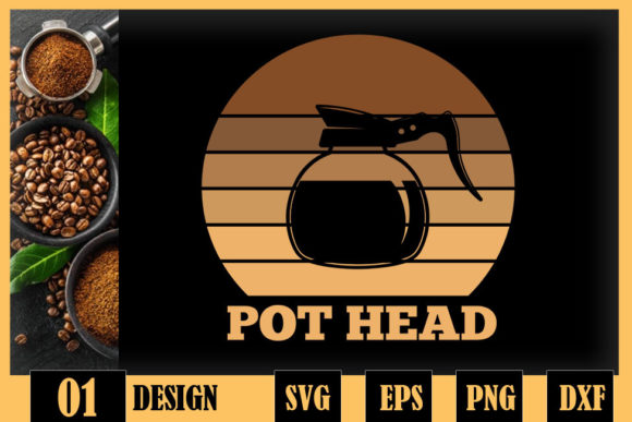 Coffee Pot Head Vintage Coffee Lover Graphics and Crafts