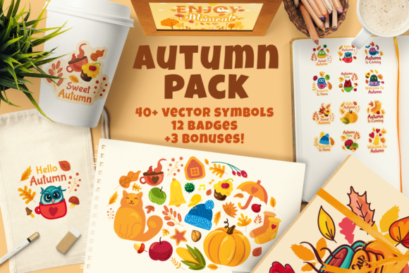 Cozy Autumn Pack for Crafts and Graphics