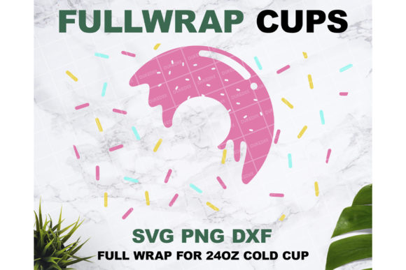 Donut Drip 24 Oz Starbucks Cup Graphics and Print Templates