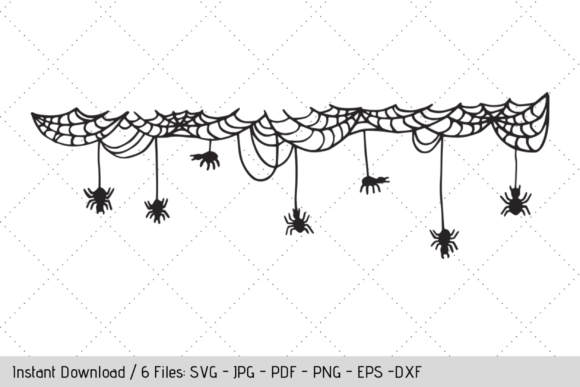 Spider Web Border SVG for Crafts and Graphics